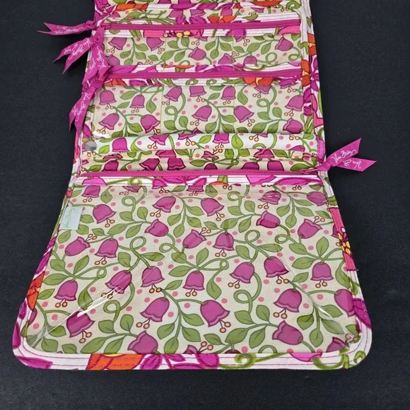 Vera Bradley Jewelry Folio Organizer Lilli Bell Pink Green Travel Bag NWOT - Picture 6 of 11